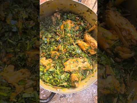 Blood tonic 💯😋  Not your regular type of vegetable chicken 🤗♥️ with ugba🤩 (village cooking)