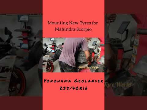 Mounting Yokohama 235/70R16 Tyre for Mahindra Scorpio| Maria Tyre World #tyres #scorpio #yokohama