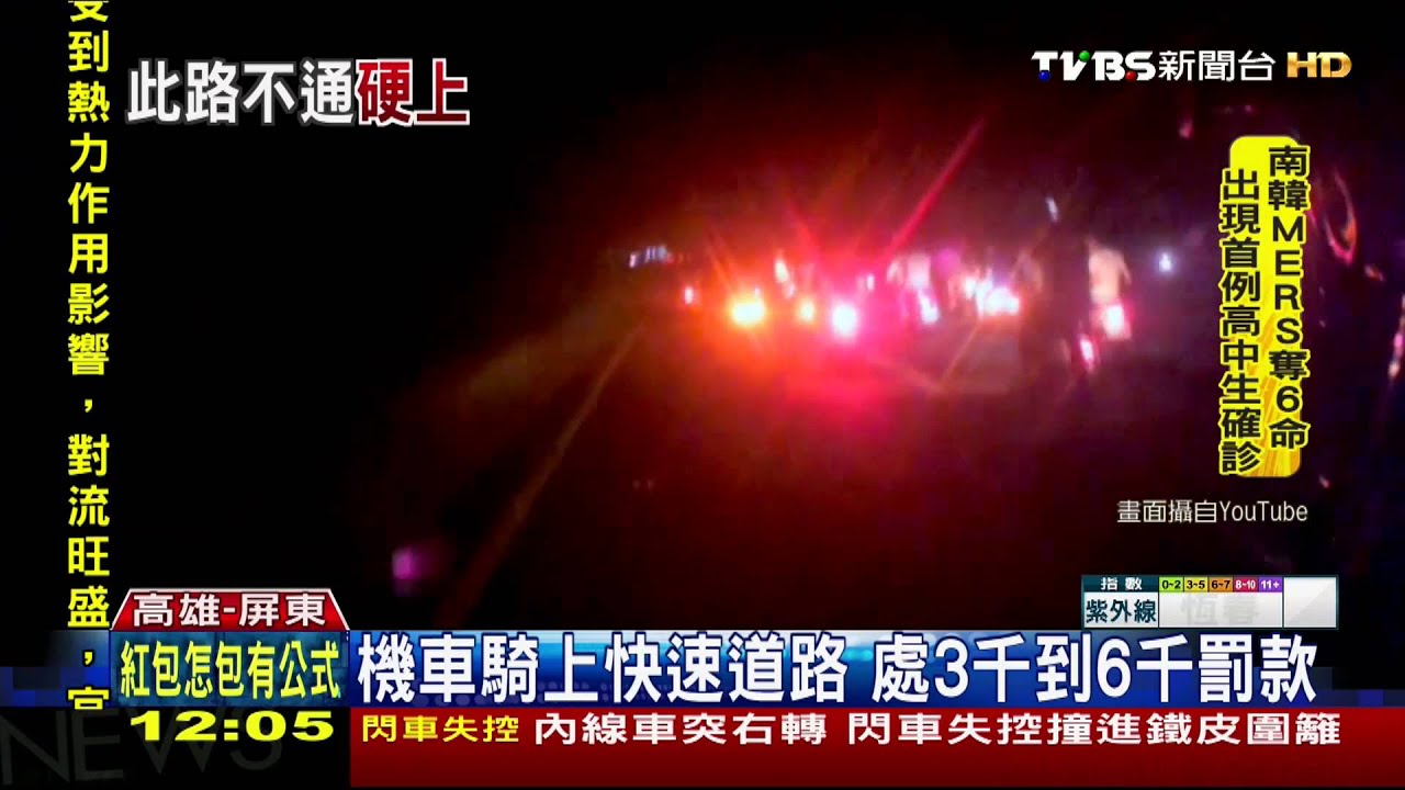 驚險!20輛機車騎上快速道路 集體競速狂飆