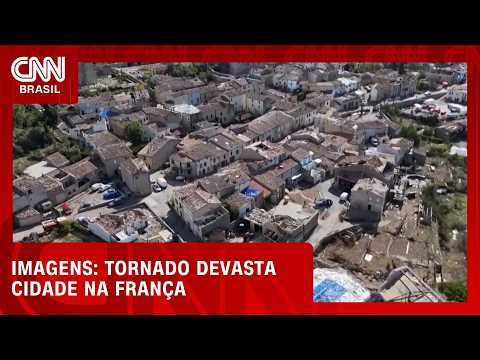 DRONE: imagens mostram destruição em cidade do sul da França atingida por tornado