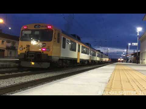 Comboios à noite em Alfarelos, 5/9/2021