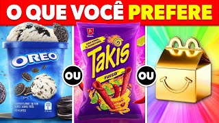 O Que Você Prefere...? DOCE vs SALGADO vs PRESENTE MISTERIOSO 🍕🍬🎁
