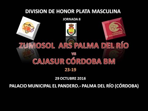 ZUMOSOL ARS PALMA DEL RÍO vs CAJASUR CÓRDOBA BM  DIVISIÓN HONOR PLATA 8ª JORNADA 29-10-16.