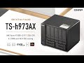 TS-h973AX 10GbE QuTS hero 9-bay NAS:AMD Ryzen V1500B 4C/8T 2.2GHz CPU, U.2 NVMe and SATA SSD caching