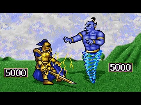 5000 Crusaders vs 5000 Genies - Heroes of Might and Magic 2 AI Battle