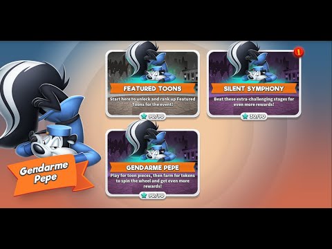 Gendarme Pepe: Rank 4.3 to 5.2, Featured Toons & Silent Symphony Campaigns | Looney Tunes WoM
