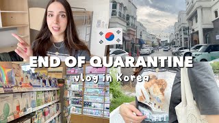 End of quarantine in Korea vlog 😷🇰🇷 another Covid test, new room, walking around the city, shopping