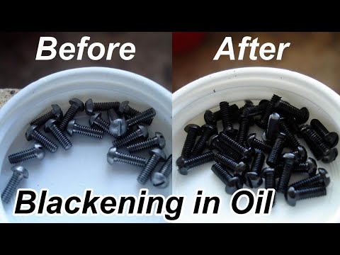 Bluing Steel Round Head Screws in Oil