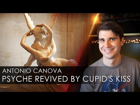 Eternal Embrace: Canova's Psyche revived by Cupid's kiss