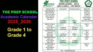 The Prep School |Academic calendar 2024-2026|Grade 1-4|#tps #theprepschool #siddiqueschool