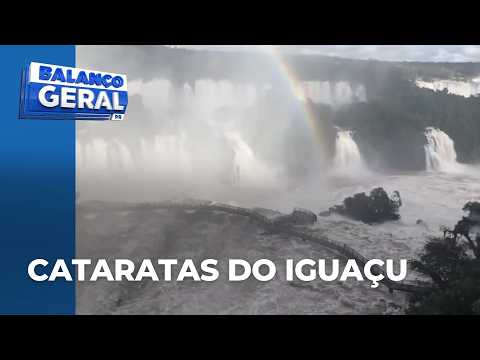 Aumento da vazão do Rio Iguaçu provoca interdição temporária da passarela das Cataratas do Iguaçu