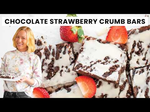 Easy Chocolate Strawberry Crumb Bars