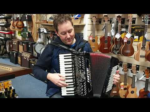 Mark plays a Fantini 96 Bass Accordion @ Hobgoblin Music Birmingham