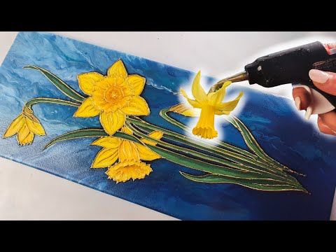 NEXT LEVEL Daffodils - Acrylic Pouring Taken BEYOND | AB Creative Tutorial