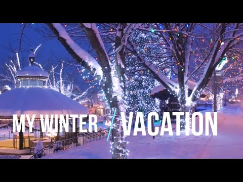 My winter holidays with text. My winter vacation with text.