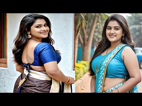 4k Ai Art Indian Lookbook | Plus Size Model Indian Saree Video Epi - 07