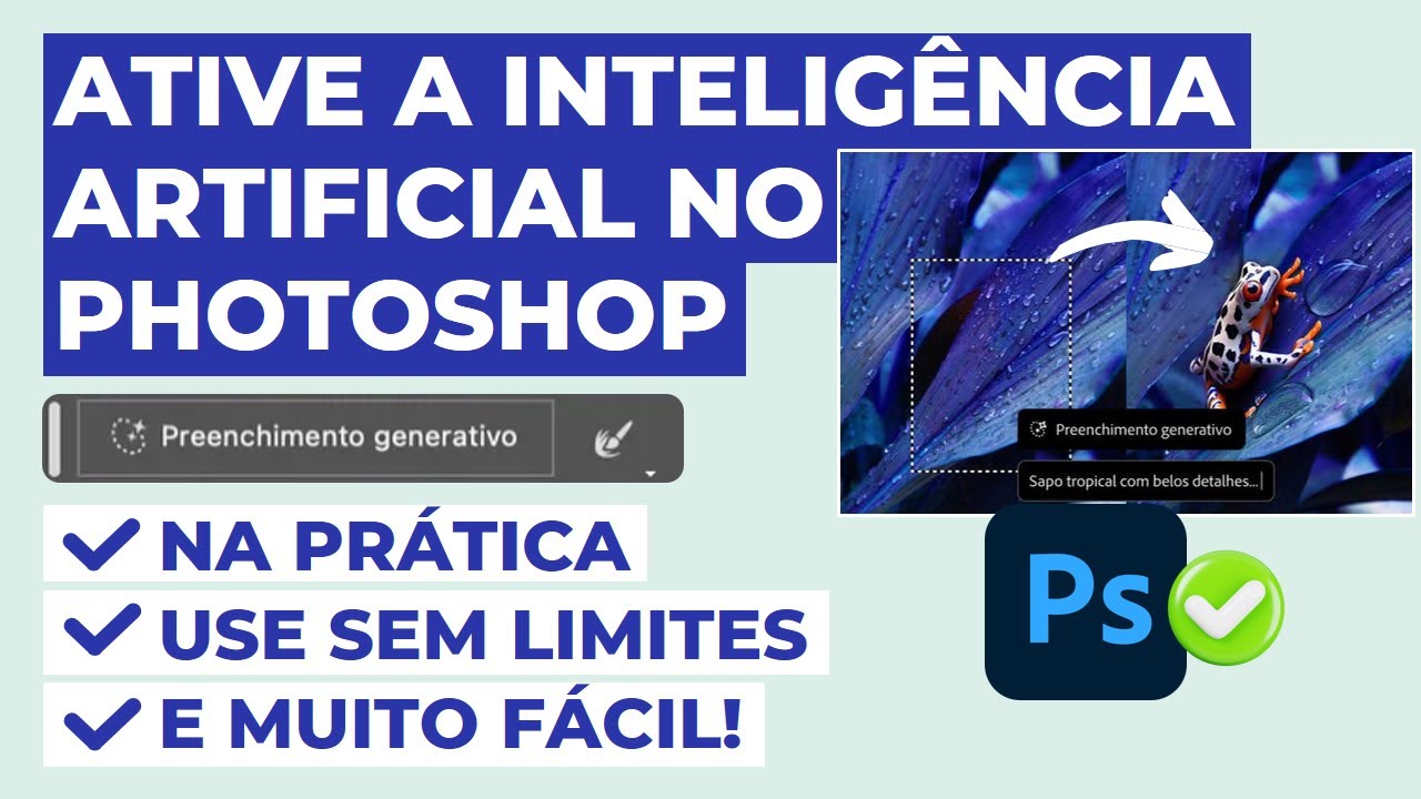 ✅ Como ATIVAR Inteligência Artificial no Photoshop | IA Generative Fill Preenchimento Generativo