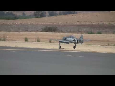 Rc Giant Quarter Scale P-47 and FW109 2013 July Chino