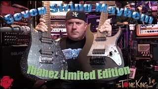 Video thumbnail for IBANEZ LIMITED EDITION 7 STRING GUITARS!  APEX20 & KOMRAD20 : MONKY & HEAD from KoRn by The Tone King
