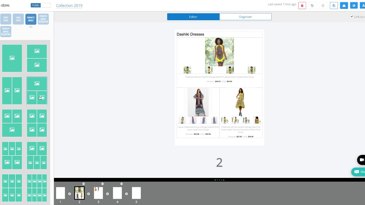 Change a catalog's page layout
