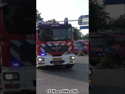 Peloton brandweer Kennemerland Noord met spoed naar grote brand #einsatz #brandweer #feuerwehr