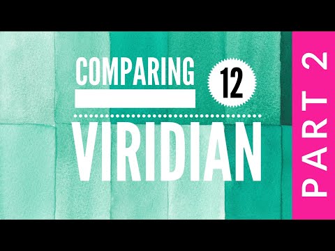 Comparing 12 Viridian Green Watercolors Part 2 - Colossal Color Showdown S3, Ep. 10