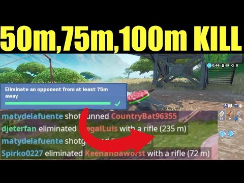 eliminate an opponent from at least 50m away, 75m Away, & 100m away - Week 2 Season 9 Challenges Video