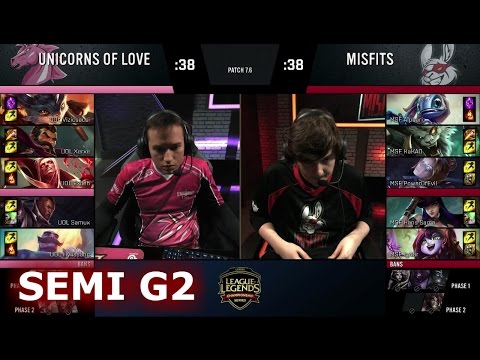 Misfits vs Unicorns of Love | Game 2 Semi Finals S7 EU LCS Spring 2017 PlayOffs | MSF vs UOL G2 SF