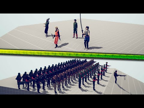 NARUTO TEAM vs HIGH MILITARY ARMY | Totally Accurate Battle Simulator - TABS