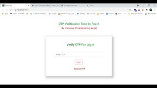 How to make OTP timer Login in React JS | Resend OTP Timer in React JS | Learn Advance React JS