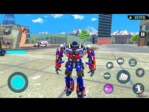 Optimus Prime Multiple Transformation Jet Robot Car Game 2020 - Android Gameplay