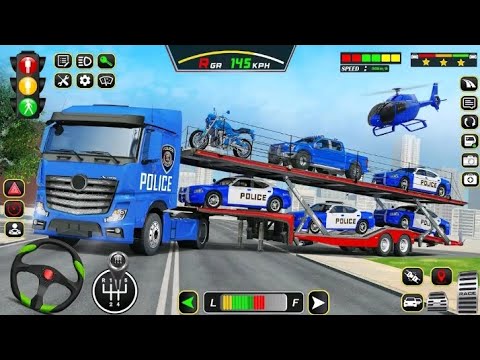 US Police ATV Bike Transport Cargo Game - US Police Trailer Truck Driving Simulator