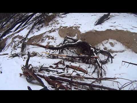 Dojście na plażę i plaża w Wisełce - po sztormie, styczeń 2019