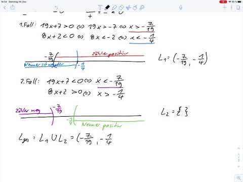 Bruchungleichungen Aufgabe 1 a und b Rep. Mathematik 1