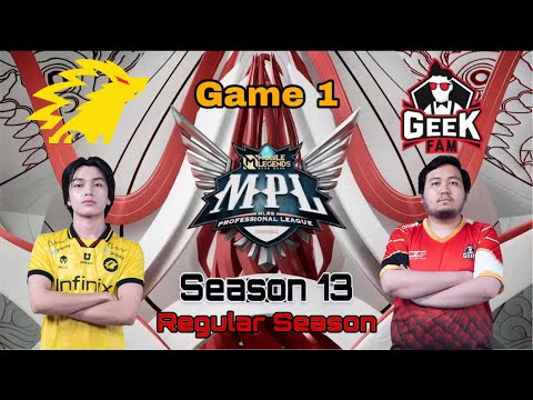 GAME 1 : Onic Esports Vs Geek Fam I MPL ID Season13 I Regular Season Week1 - Day3 #mpl