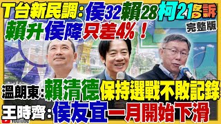 新民調賴升侯降差4%！美軍彈藥囤台必來援