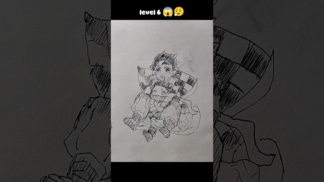 Drawing Nezuko 🩷 Tanjiro in differentlevel #描き方 #鬼滅の刃 #炭治郎 #竈門禰豆子 #アニメ #お絵描き #描いてみた#アート