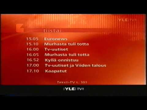 YLE TV1 Ohjelmatietoja 2005 23.8.2005
