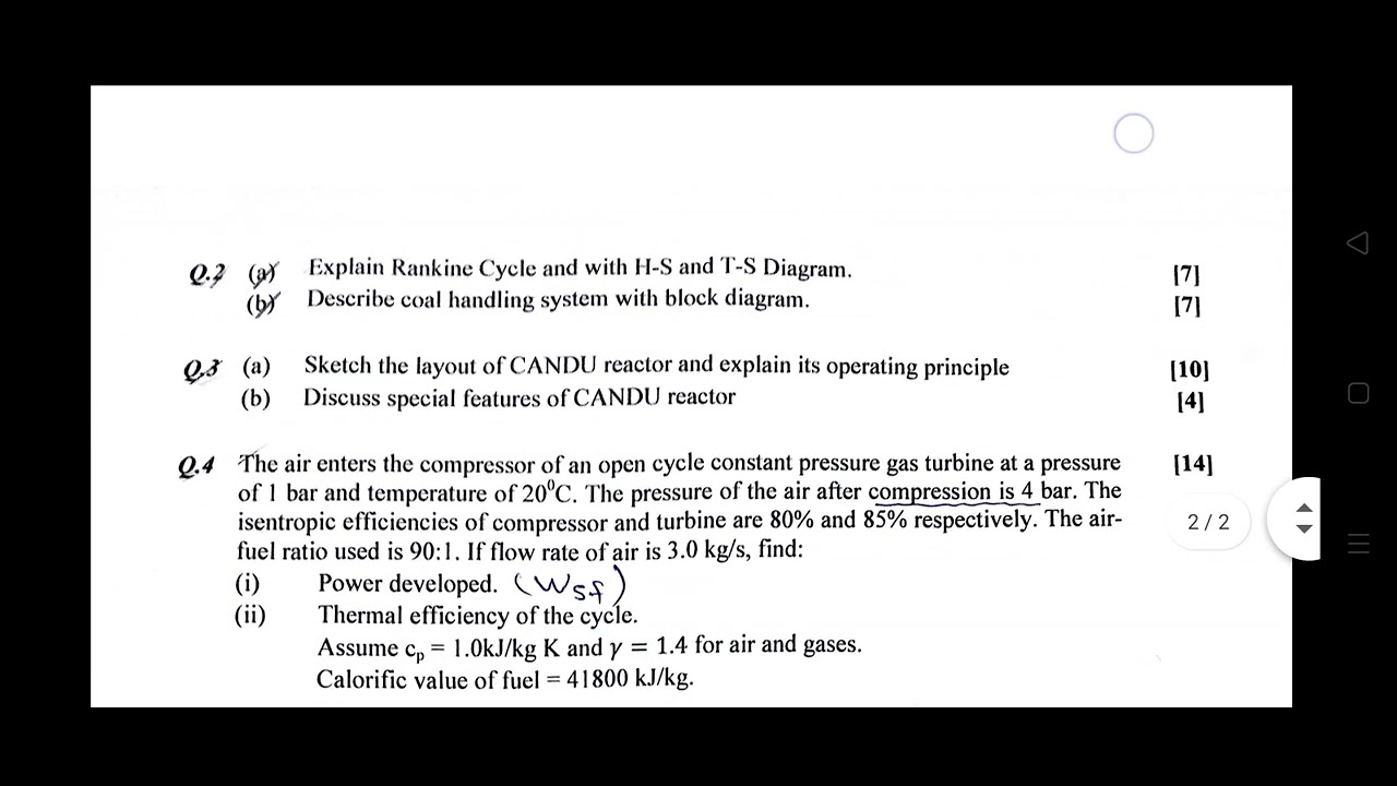 Power Plant Engineering PYQ #beu #aku