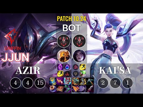 GRF jjun Azir vs Kai'Sa Bot - KR Patch 10.24