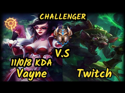 CGA Cody Sun (VAYNE) vs TWITCH - 11/0/8 KDA BOTTOM ADC CHALLENGER GAMEPLAY - NA