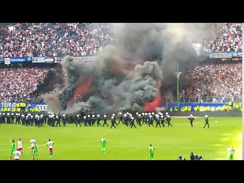 Hamburger SV - Borussia Mönchengladbach Pyro-Krawalle & Spielunterbrechung 12.05.2018 Ultras Teil 2