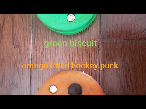 The difference between a green biscuit and an orange Road hockey puck