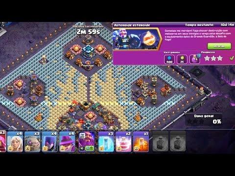 CLASH OF CLANS #644 COMO FAZER TRÊS ESTRELAS NO DESAFIO ASTEROIDE ESTERÓIDE!!
