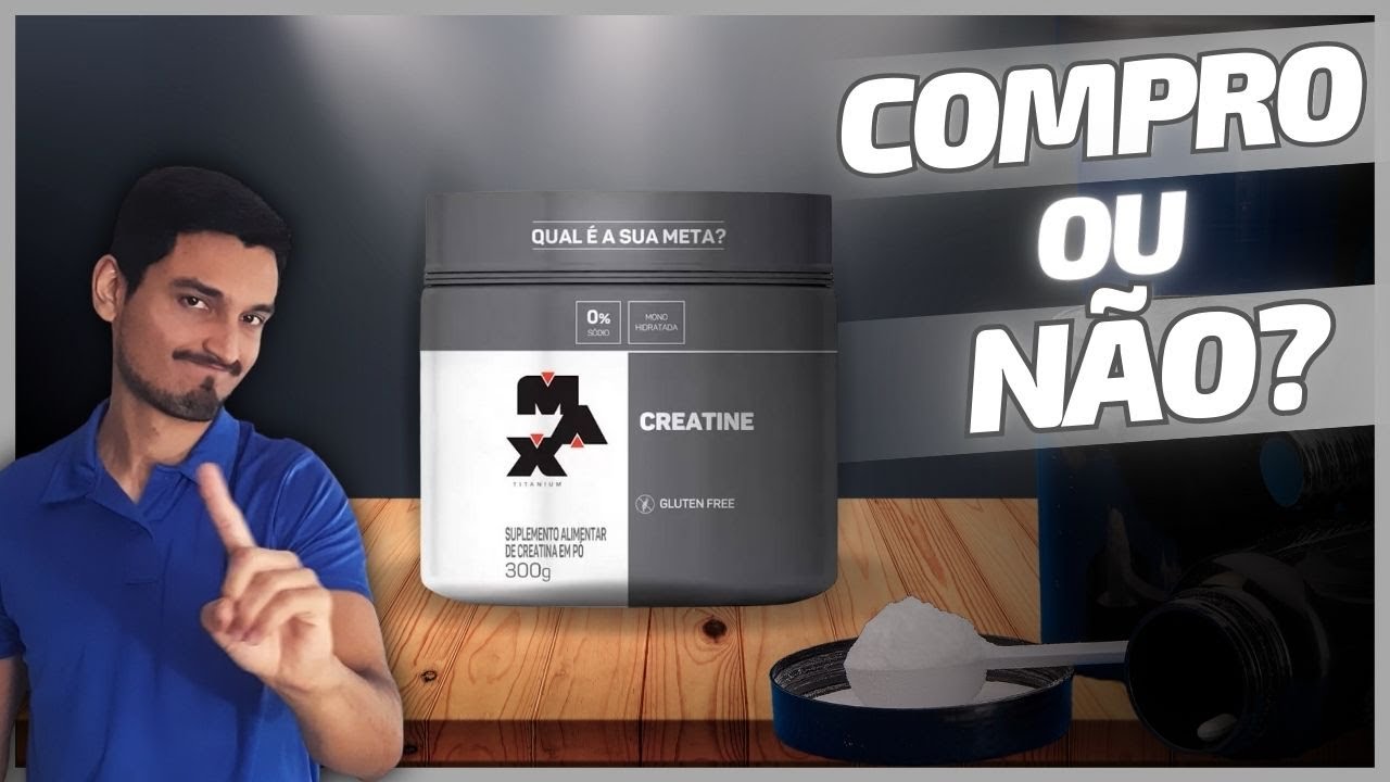 Miniatura da avaliação em vídeo de Creatina Max Titanium 100% Pura 300g Titânio