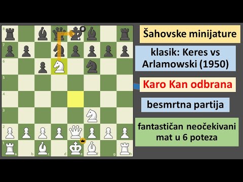 Besmrtna šahovska minijatura - Keresova zamka - Paul Keres vs Edvard Arlamowski, 1950