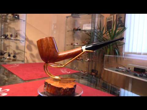 Pipa in radica e avorio billiard freehand - www.paronellipipe.it