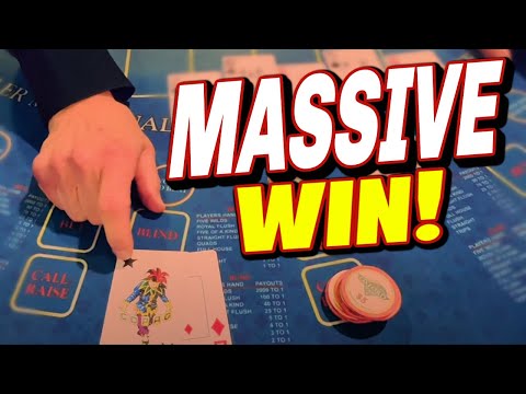 O.M.G! 😮 My Biggest Win EVER!! Wild Card Stud Poker BAD BEAT JACKPOT