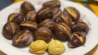 CASTAGNE NELLA FRIGGITRICE AD ARIA( si sbucciano senza fatica )