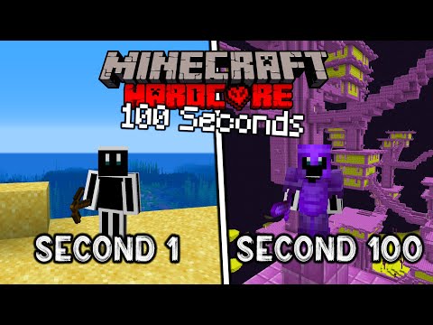 I Survived 100 Seconds in HARDCORE Minecraft...